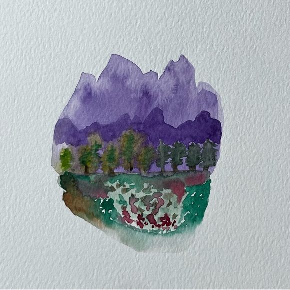 Beautiful Handpainted abstract watercolour landscape - Picture 1 of 1